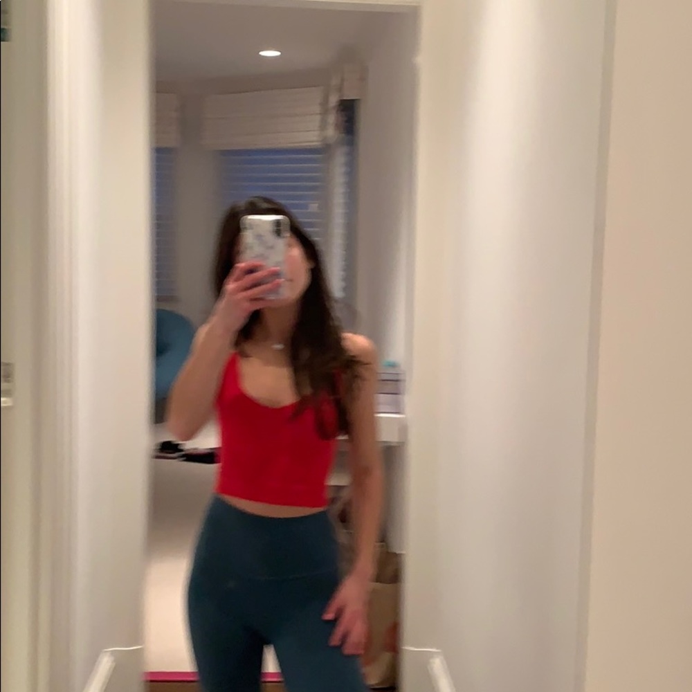 Red free people tank top